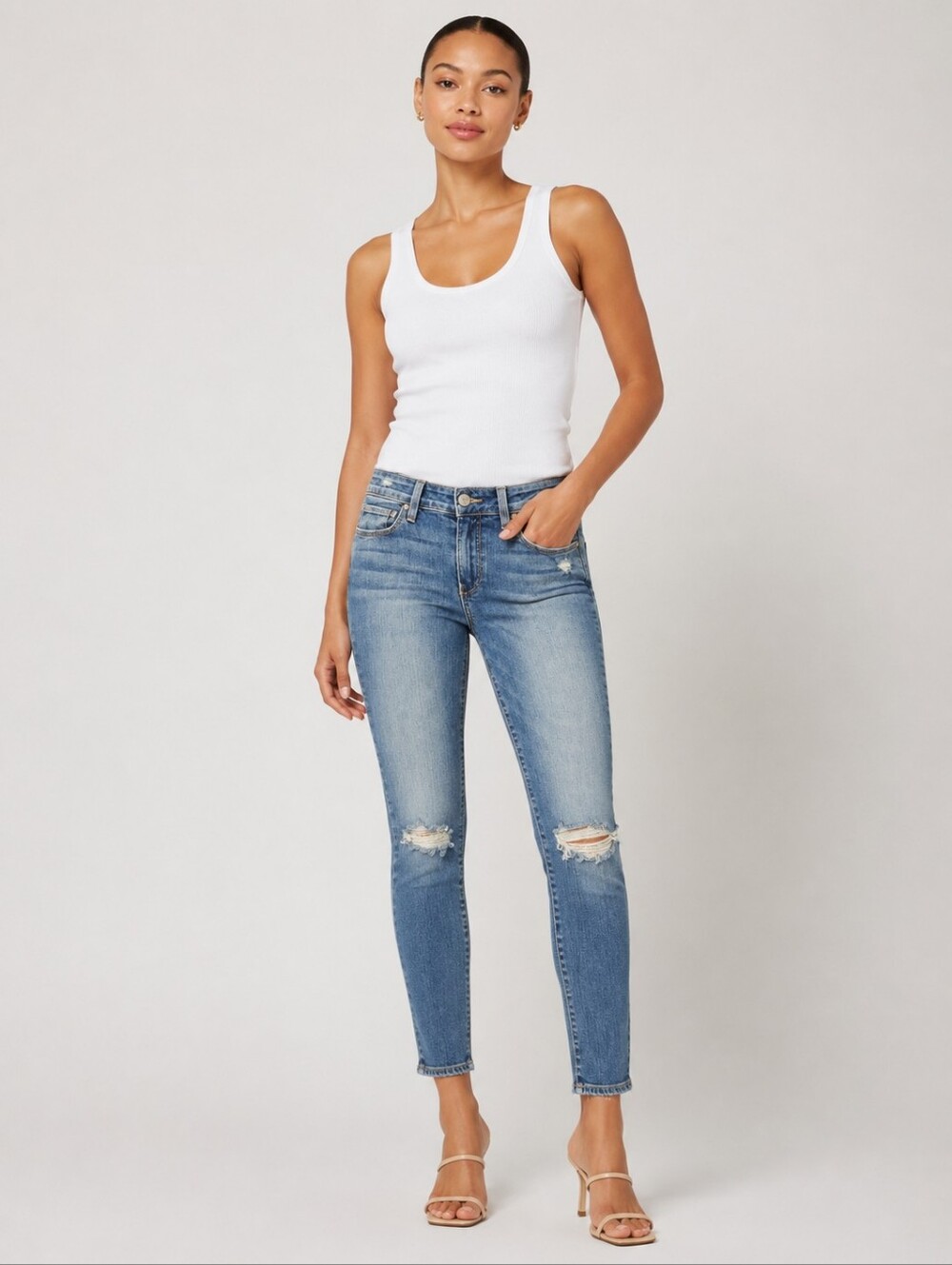 ❤️ PAIGE VERDUGO ANKLE SKINNY JEANS, DISTRESSED, 4 (27)